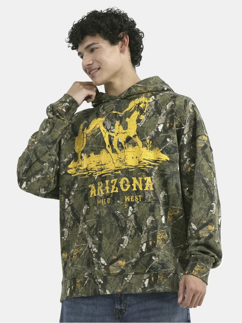 No Boundaries All Gender Oversized Graphic Hoodie with Long Sleeves, Men's and Big Men’s - Walm... | Walmart (US)