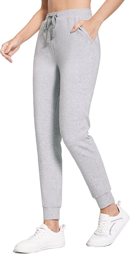 BALEAF Women's Sweatpants Joggers Cotton Yoga Lounge Sweat Pants Casual Running Tapered Pants with P | Amazon (US)