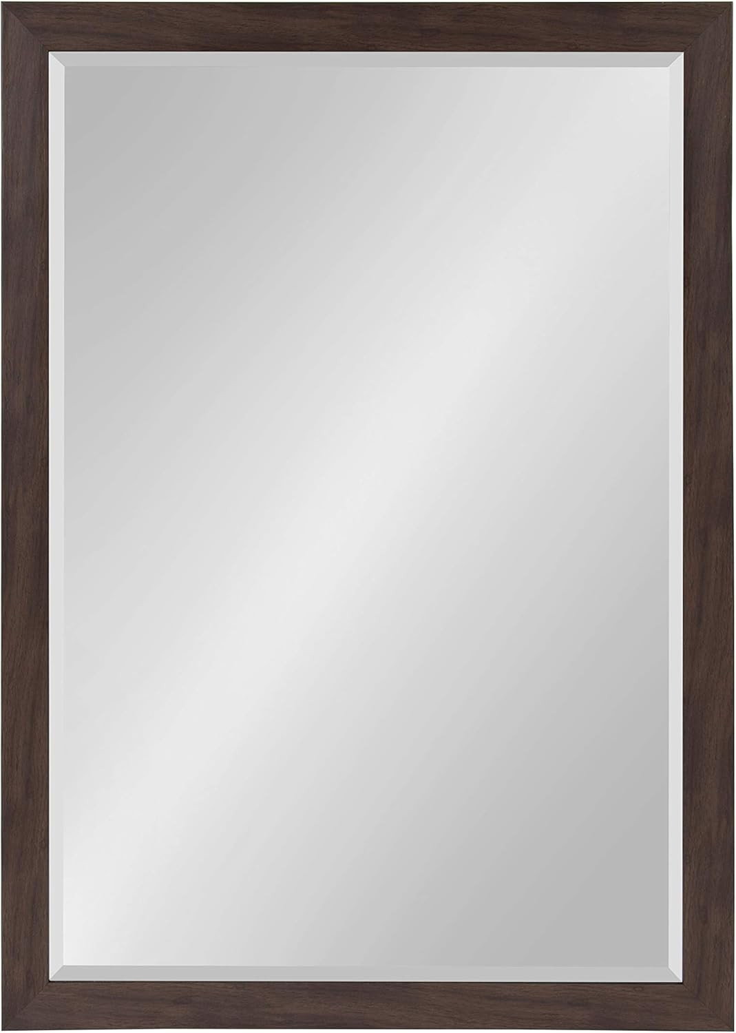 DesignOvation Beatrice Framed Decorative Rectangle Wall Mirror, 27x39, Walnut Brown | Amazon (US)