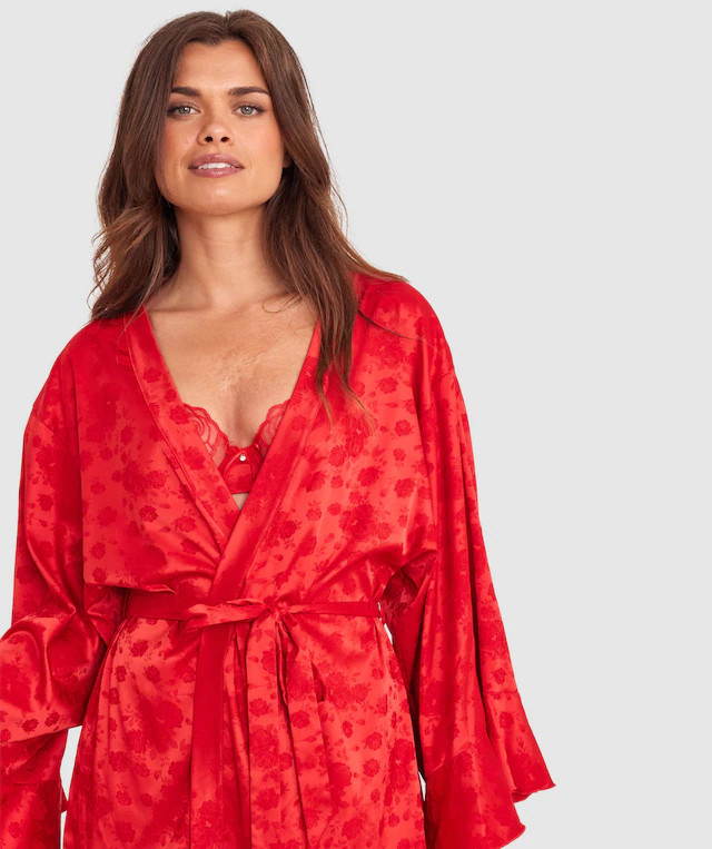 Rosalie Short Wrap - Dark Red | BRAS N THINGS 