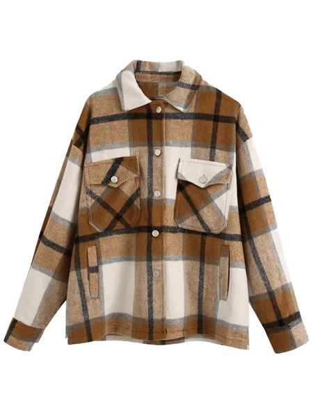 'Winnie' Thick Plaid Oversized Shirt Jacket (6 Colors) | Goodnight Macaroon