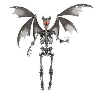5 ft. Grave & Bones LED Ultra Poseable-N-Stay Skeleton Demon | The Home Depot
