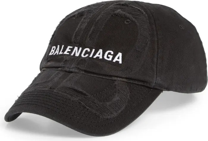 Balenciaga BB Destroyed Baseball Cap | Nordstrom | Nordstrom