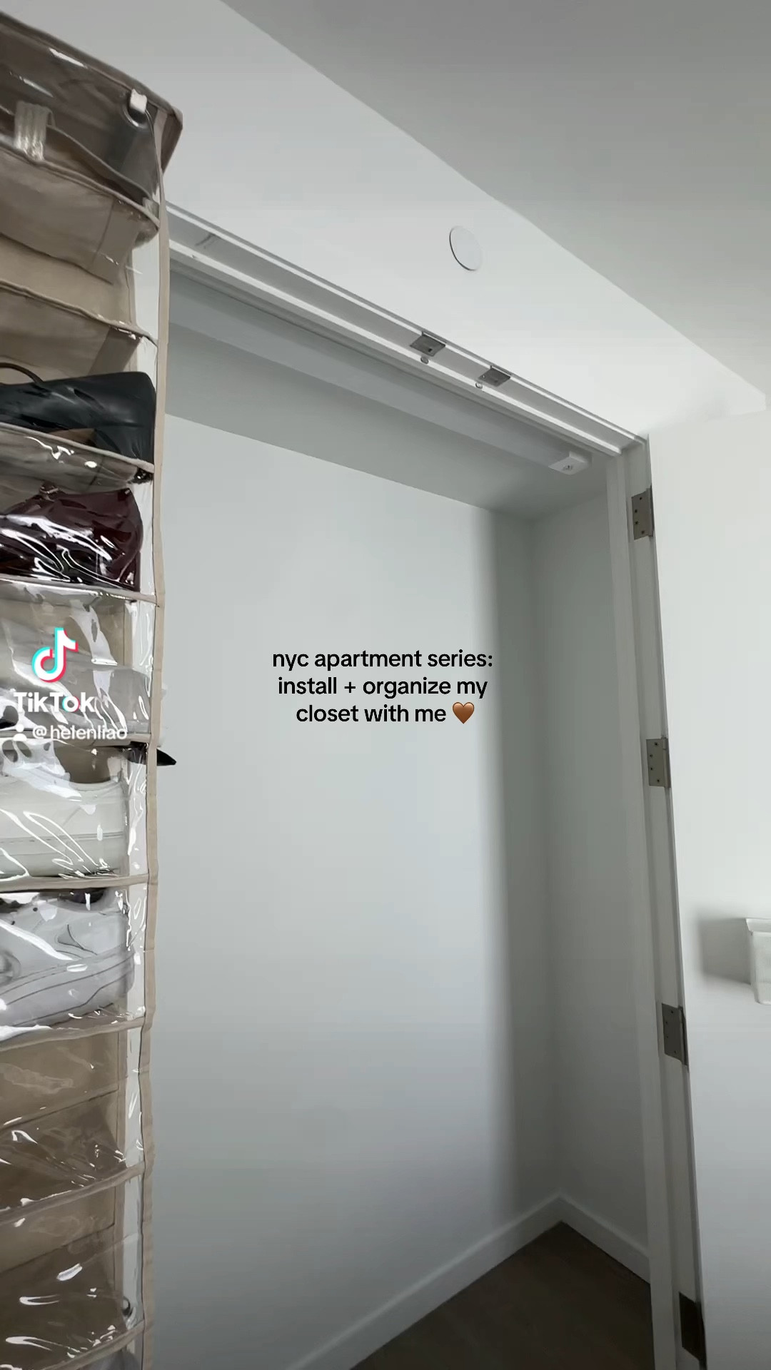 My closet set-up! Fits all my clothes & and my bf’s clothes— I used a shoe organizer for one side and an over door organizer for the other (using the narrow mesh bins)

#LTKVideo #LTKfindsunder100 #LTKhome