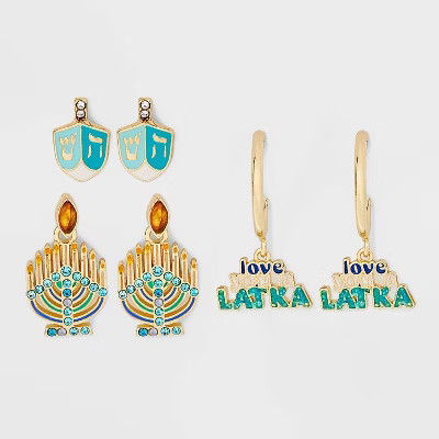 SUGARFIX by BaubleBar Love You A Latka Stud Earring Set 3pc | Target