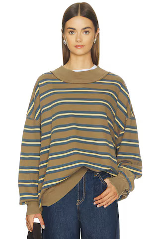 Free People Palm Springs Striped Pullover in Brown. - size XL | Revolve Clothing (Global)