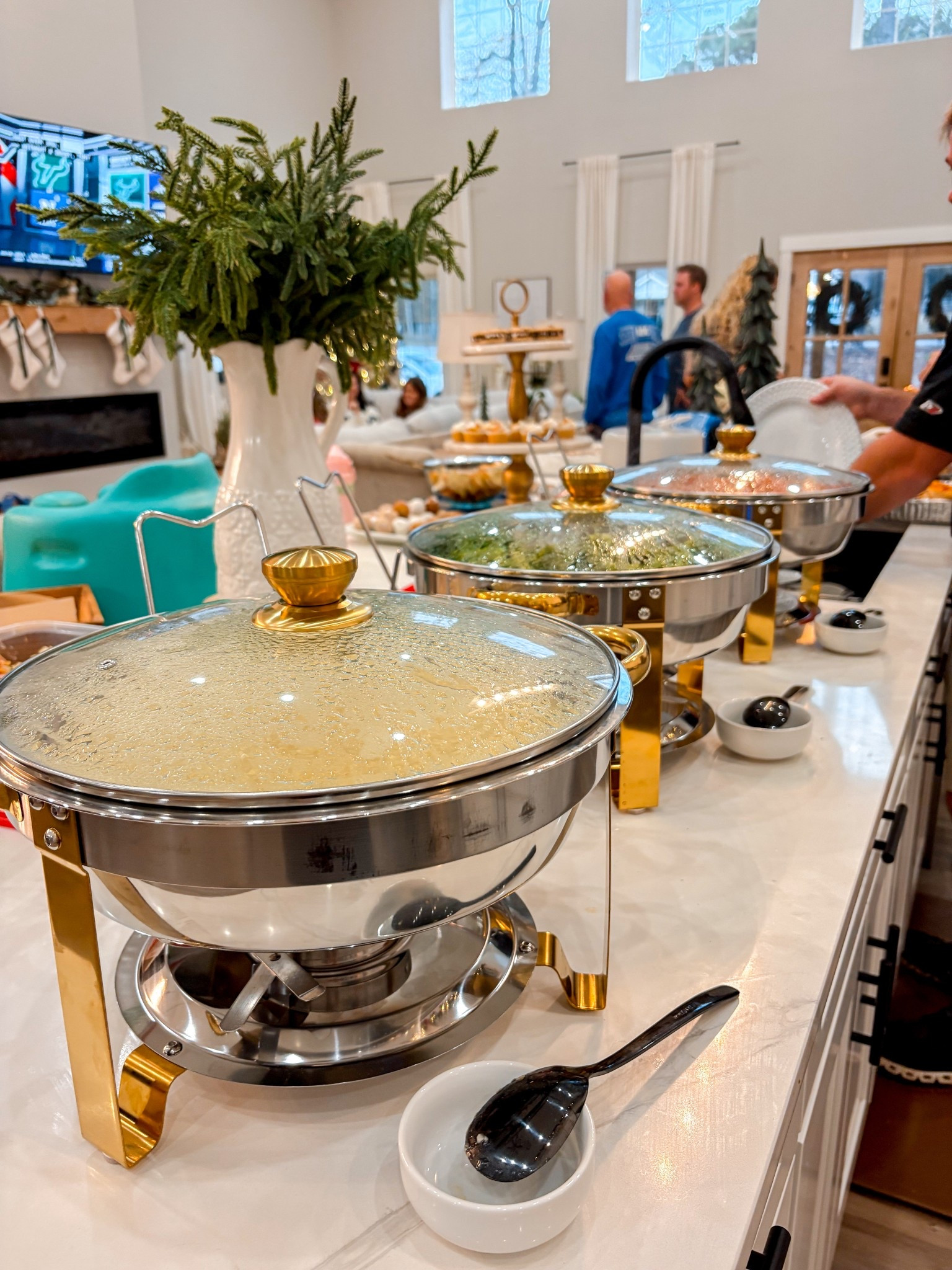 We host so often that these buffet chafing dishes was a must! I use smaller bowls in front of each for the silverware to stay clean + mess free for my countertops! #buffet #hosting #foodhosting #charcuterieboard #hostingfood #party #partyfood #dinnerparty #food #partyessentials #hostess

#LTKFindsUnder50 #LTKFindsUnder100 #LTKSaleAlert