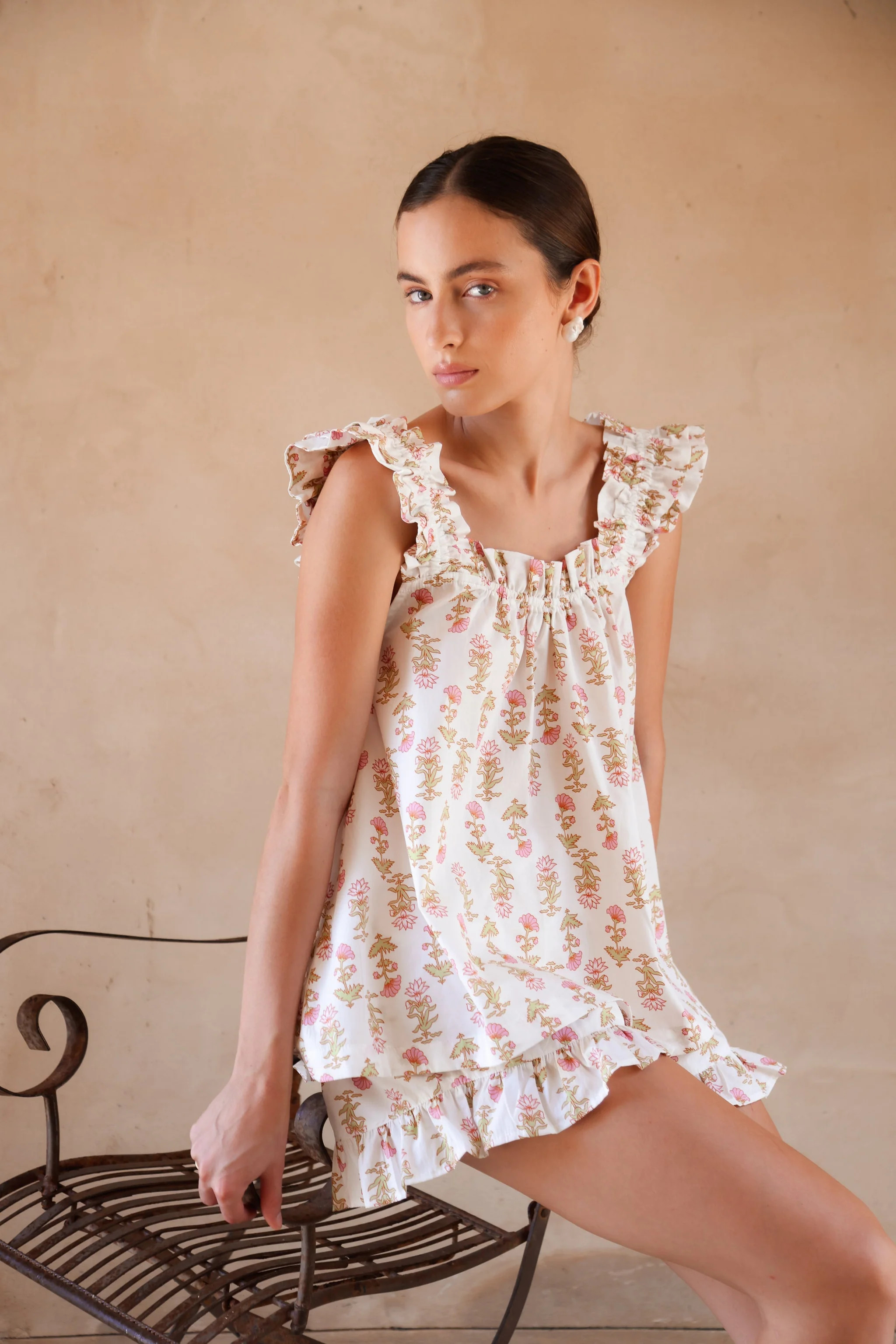 Nicolette Sleep Set - Cotton - Lotus Flower | Piyama US