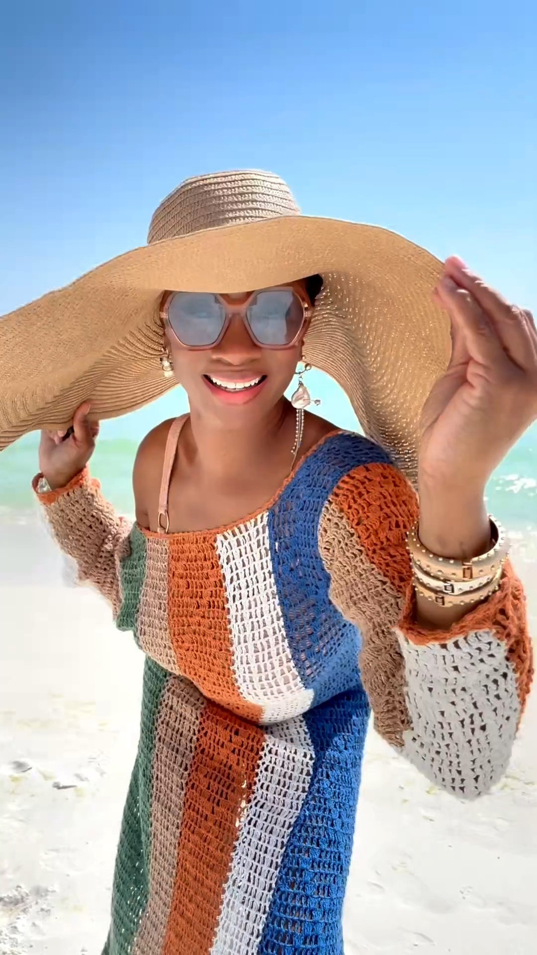 For those who want to be stylish and in the shade at the beach or pool- this hat is for you! Sun hat, straw hat, crochet cover up, knot cover up, swim, travel, fall fashion 

#LTKTravel #LTKSwim
