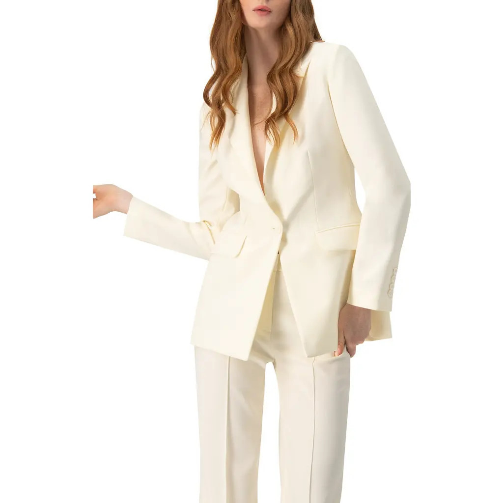 IVONNE Single-Button Solid Blazer in Natural at Nordstrom, Size 10 | Nordstrom