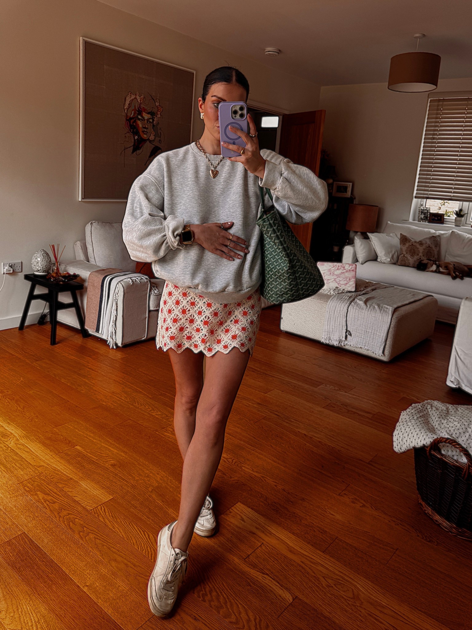 Casual outfit 
Crochet skirt 
Golden goose 
Daytime outfit 
Grey sweatshirtt

#LTKsummer #LTKuk #LTKeurope