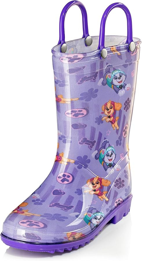 Nickelodeon Paw Patrol Girls' Waterproof PVC Rain Boots with Easy-On Handles – Toddler & Little... | Amazon (US)
