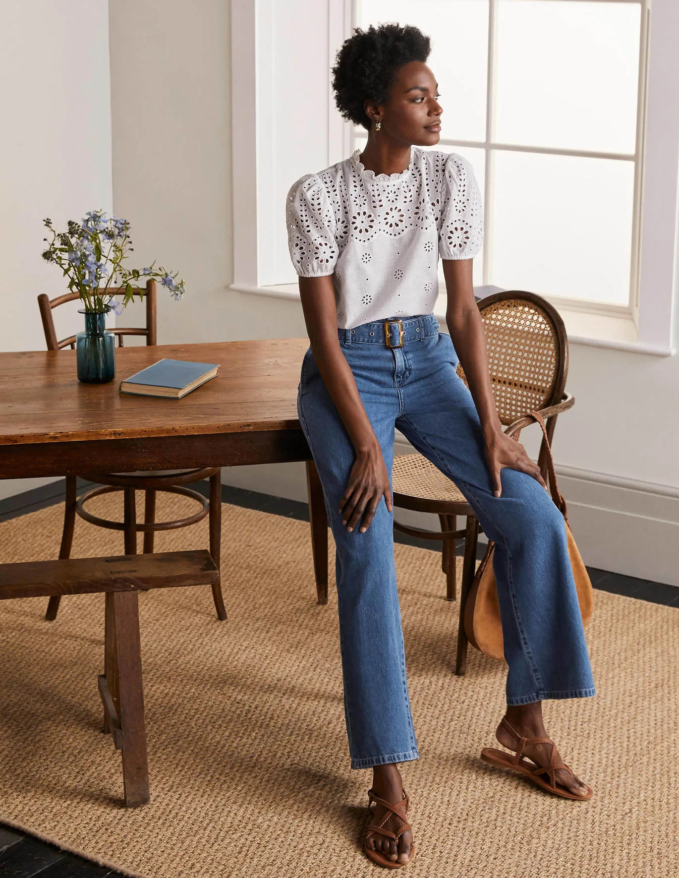 Belted Wideleg Jean - Light Vintage | Boden US | Boden (US)