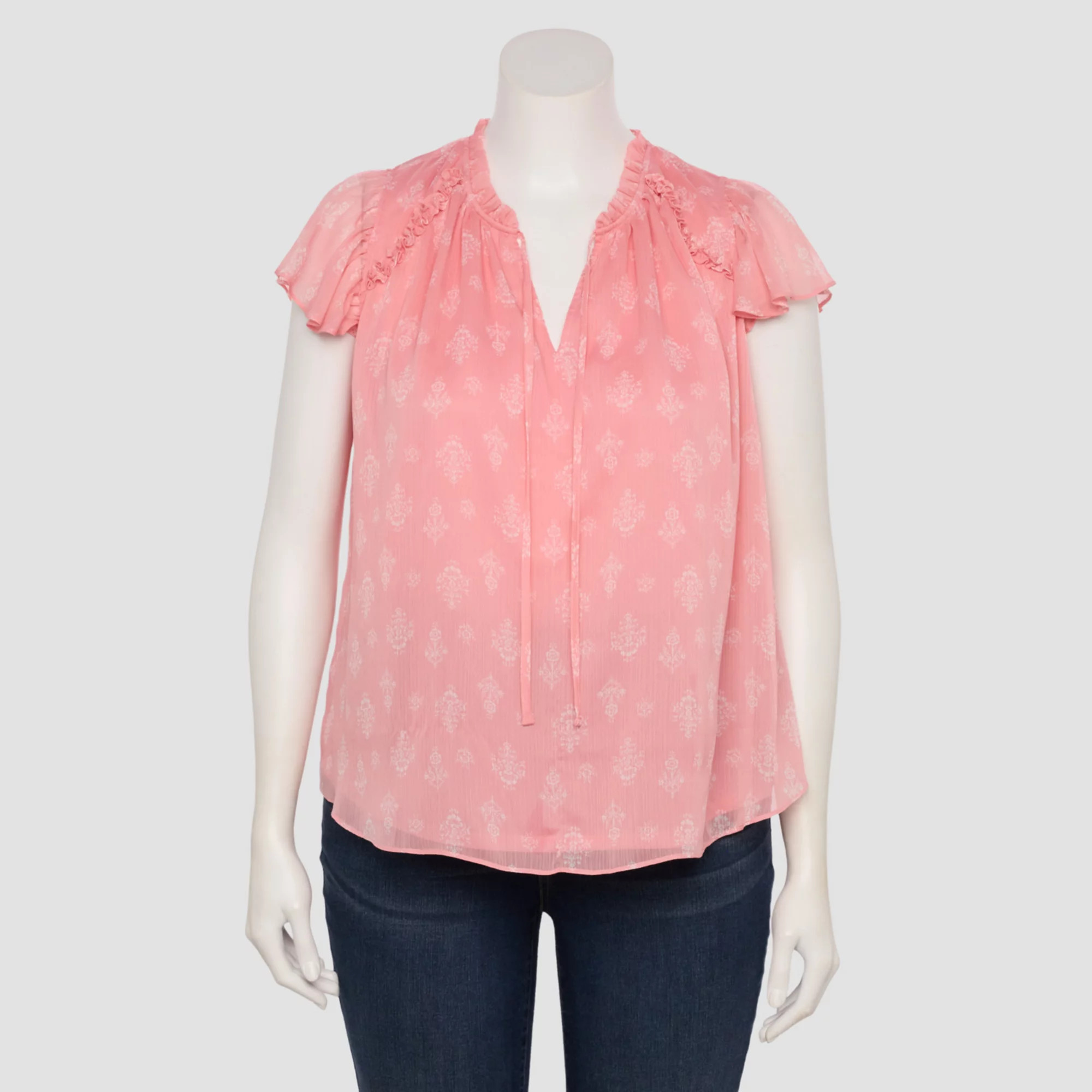 Plus Size LC Lauren Conrad Ruffle V-Neck Shell Top | Kohl's
