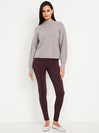 High-Waisted Fleece-Lined Ankle Leggings | Old Navy (US)