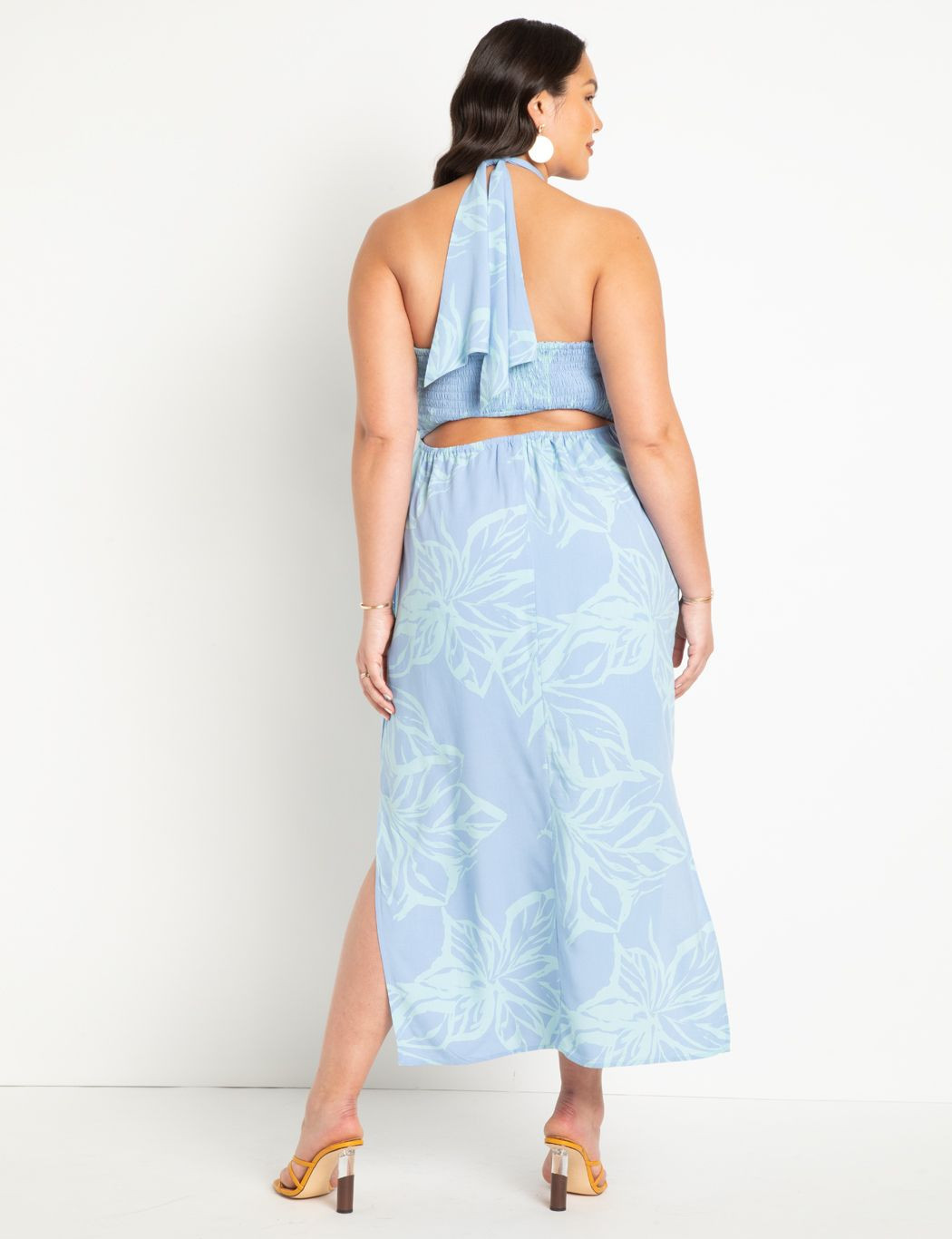 Halter Neckline Printed Dress | Eloquii