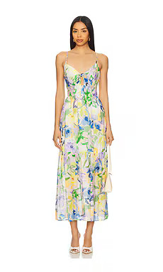 MINKPINK Fable Tie Midi Dress in Painterly Floral from Revolve.com | Revolve Clothing (Global)