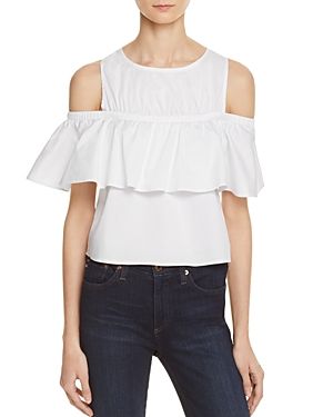 Aqua Ruffle Cold Shoulder Top - 100% Exclusive | Bloomingdale's (US)