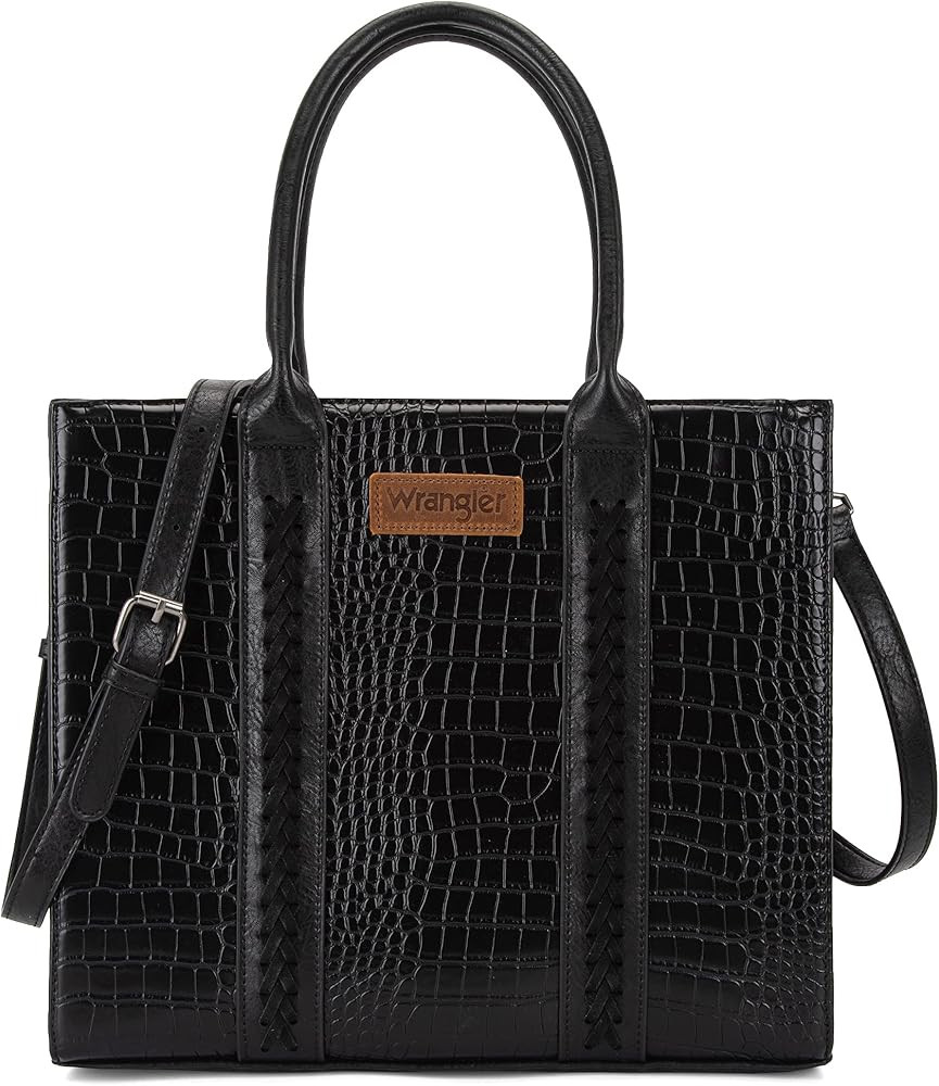 Montana West Wrangler Purse for Women Large Work Tote Bags with Strap Vintage Top-Handle Handbags | Amazon (US)