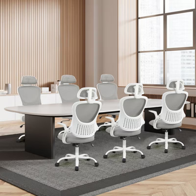 FONTOI Task and Office Chairs, Office Chair with Flip-up Armrests and Headrest, Swivel Task Chair for Home Office, Gray, 26.7"*46"*26.7" | Target