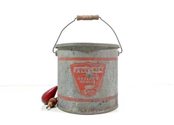 Vintage Minnow Bucket Falls City Metal Fishing Bait Bucket | Etsy | Etsy (US)
