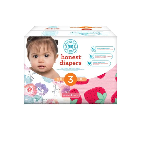 The Honest Company Diapers, Rose + Strawberries, Size 3, 68 Count (Club Box) | Walmart (US)