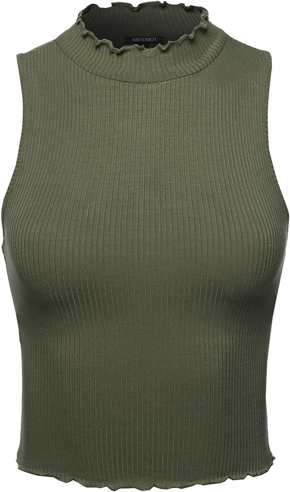 Women's Solid Lightweight Soft Stretchable Ribbed Knit Top Multiple Colors | Amazon (US)