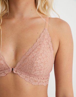 Aerie Animal Lace Padded Plunge Bralette | American Eagle Outfitters (US & CA)