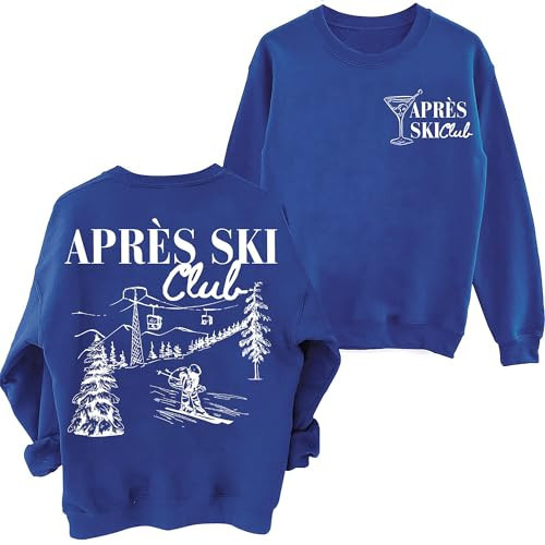 A AHHYESS Apres Ski Women, Apres Ski Apparel, Apres Ski Club Sweater, Apres Ski Sweater, Apres Ski Sweatshirt Sapphire Blue | Amazon (US)