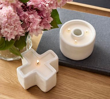 XO Ceramic Candle Set - Incense &amp; Fig Leaf | Pottery Barn (US)