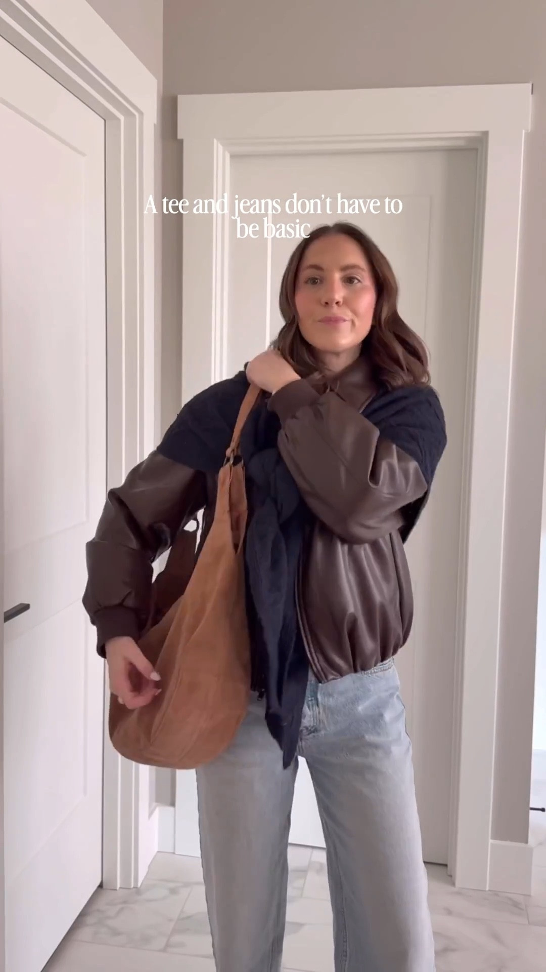 Elevating my tee and jeans with a faux leather bubble hem jacket and a triangle scarf. A combo that makes me feel cooler than I am😎

Wearing a small jacket, xs tee and size 0 denim 

Millennial, style over 30, triangle scarf, target style, free people, quay sunglasses, target finds, white tee 

#LTKootd

#LTKootd #LTKdayinmylife #LTKgrwm