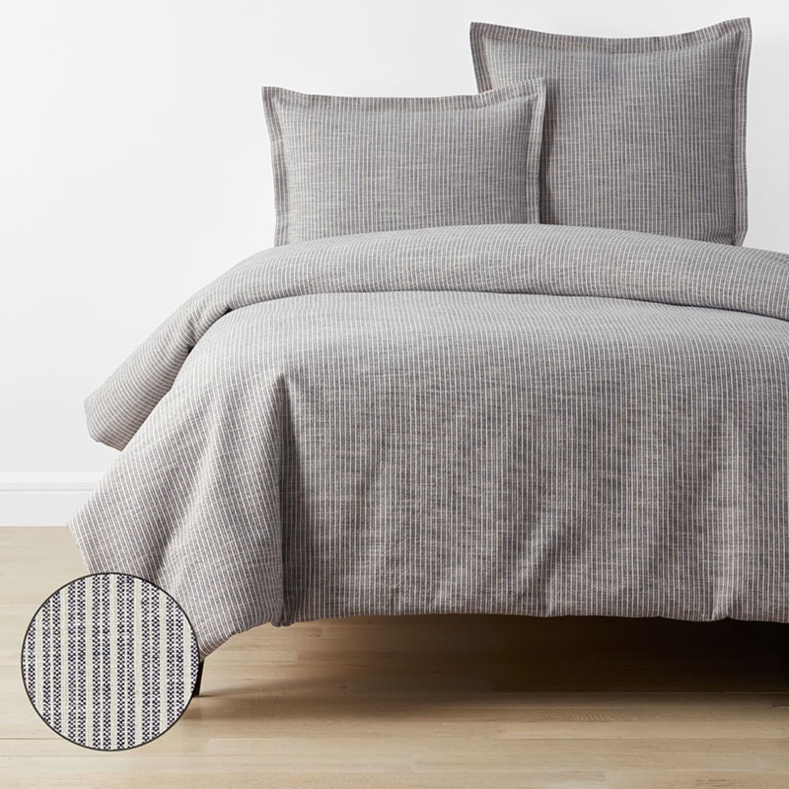 Textured Stripe Duvet Cover - Blue, King/Cal King | The Company Store