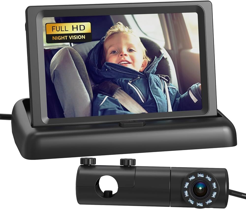 Grownsy Baby Car Camera, HD Display Baby Car Mirror with Night Vision Feature, 4.3 inch Baby Car ... | Amazon (US)