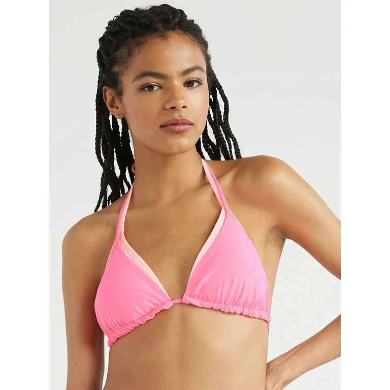 No Boundaries Juniors’ Double Triangle Bikini Top, Sizes XS-XL - Walmart.com | Walmart (US)