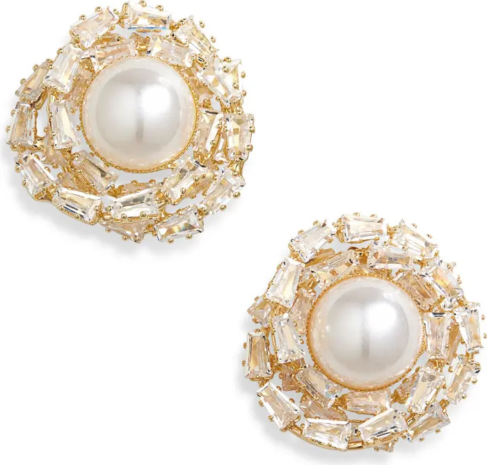 Tasha Faux Pearl & CZ Cluster Stud Earrings | Nordstromrack | Nordstrom Rack