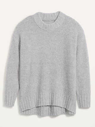 Cozy Oversized Boucl&#xE9; Crew-Neck Sweater for Women | Old Navy (US)