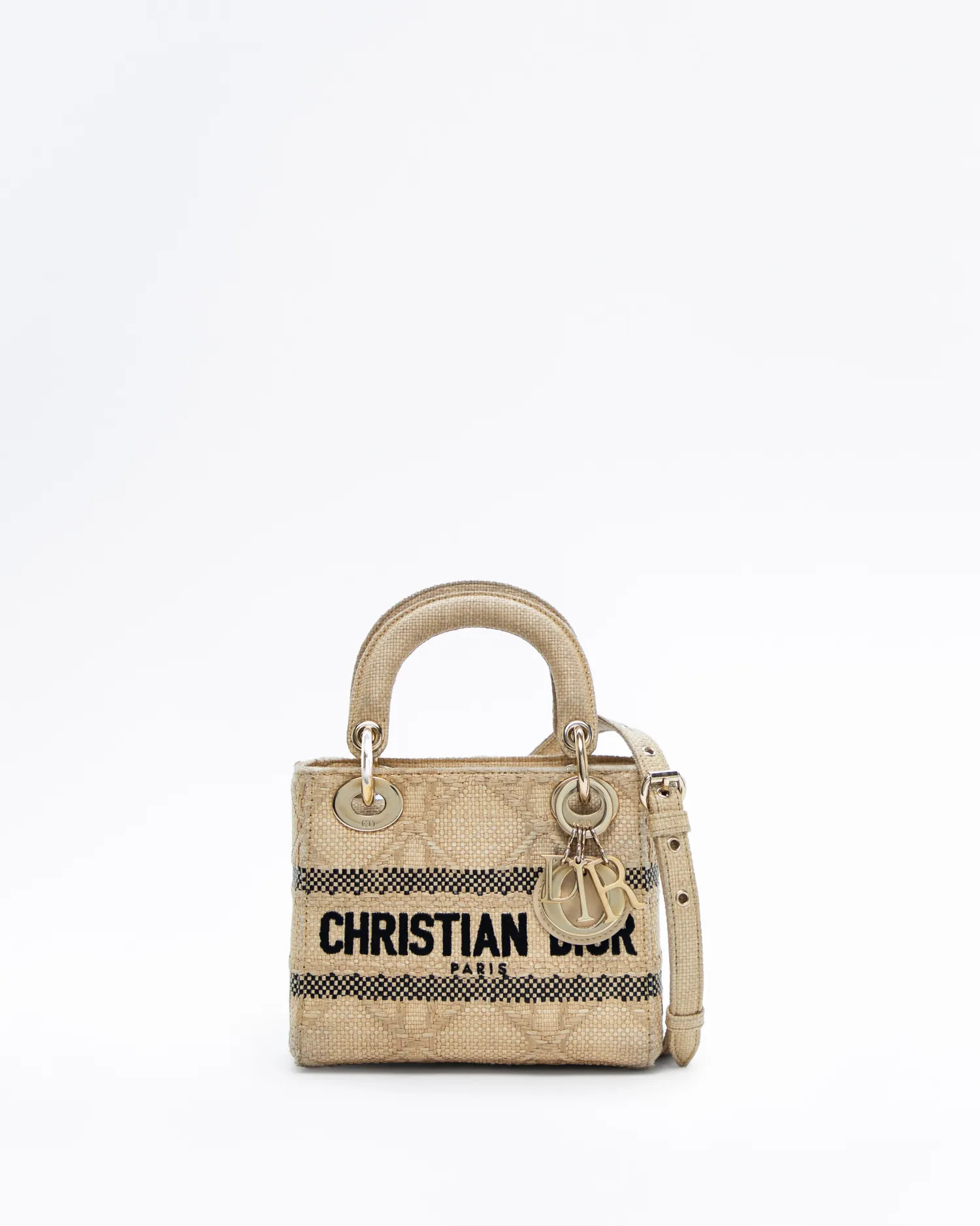 Raffia Cannage Mini Lady D-Lite Bag | Vivrelle