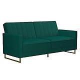 Novogratz Skylar Coil, Modern Sofa Bed and Couch, Green Velvet Futon | Amazon (US)