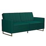 Novogratz Skylar Coil, Modern Sofa Bed and Couch, Green Velvet Futon | Amazon (US)