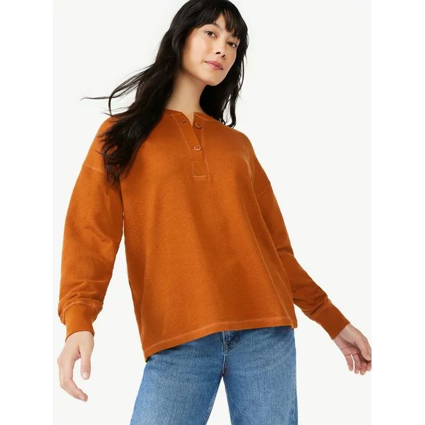 Free Assembly Women's Henley Top with Long Sleeves | Walmart (US)