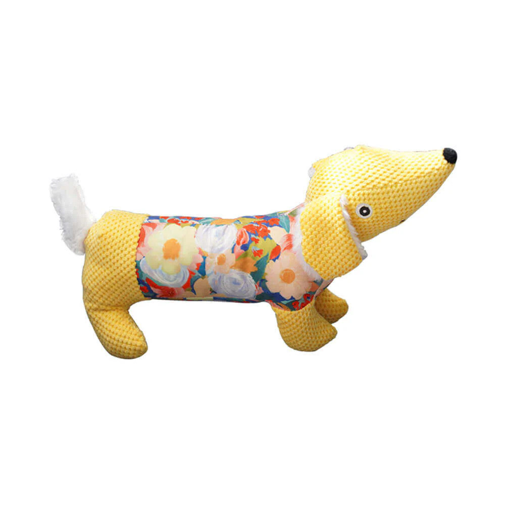 Floral Print Canvas Dog Chew Resistant Toy Squeaky Toy, Puppy | FunnyFuzzy Affiliate Program