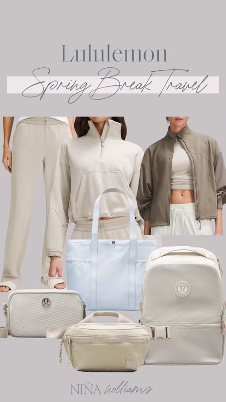 Lululemon Spring Break Travel! lululemon spring jacket - lululemon travel bagpack - lululemon belt bag - lululemon tote bag - lululemon comfy outfit - travel outfit 

#LTKstyletip #LTKitbag #LTKtravel