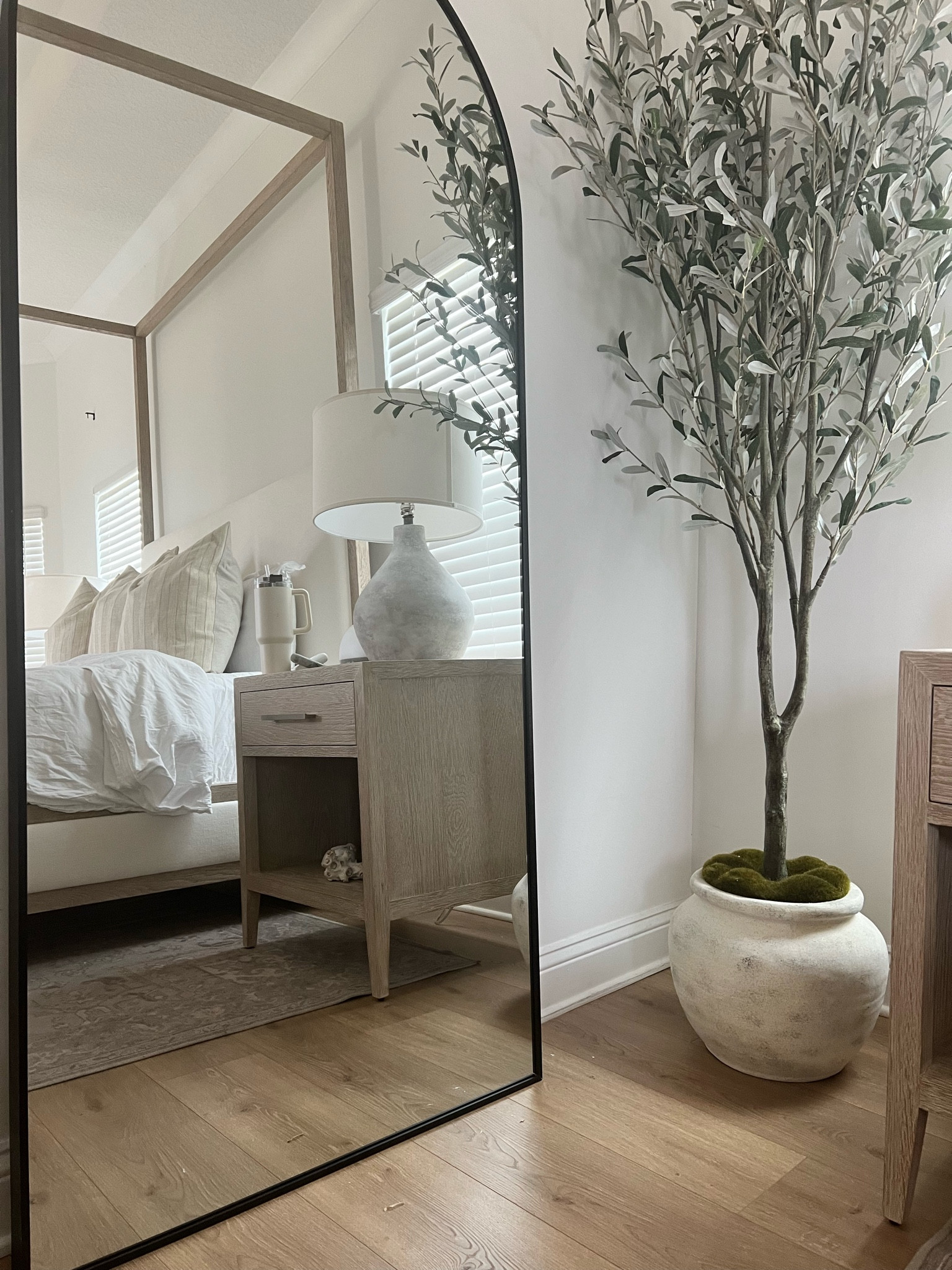bedroom furniture is from RH: French contemporary collection/brushed light oak, Belgian linen natural. lamps go on sale often! exact tree is sold out but I linked one similar. 

going with “yucca” by select blinds for the window shades! 

#bedroom #primarybedroom

#LTKhome