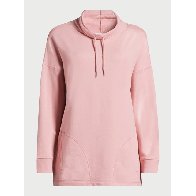 Time and Tru Women’s Cowl Neck Tunic Sweatshirt, Sizes XS-XXXL - Walmart.com | Walmart (US)