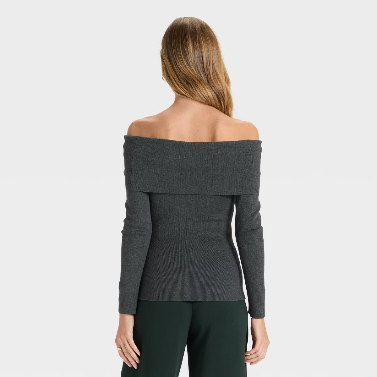 Women's Long Sleeve Off the Shoulder Pullover Sweater - A New Day™ | Target