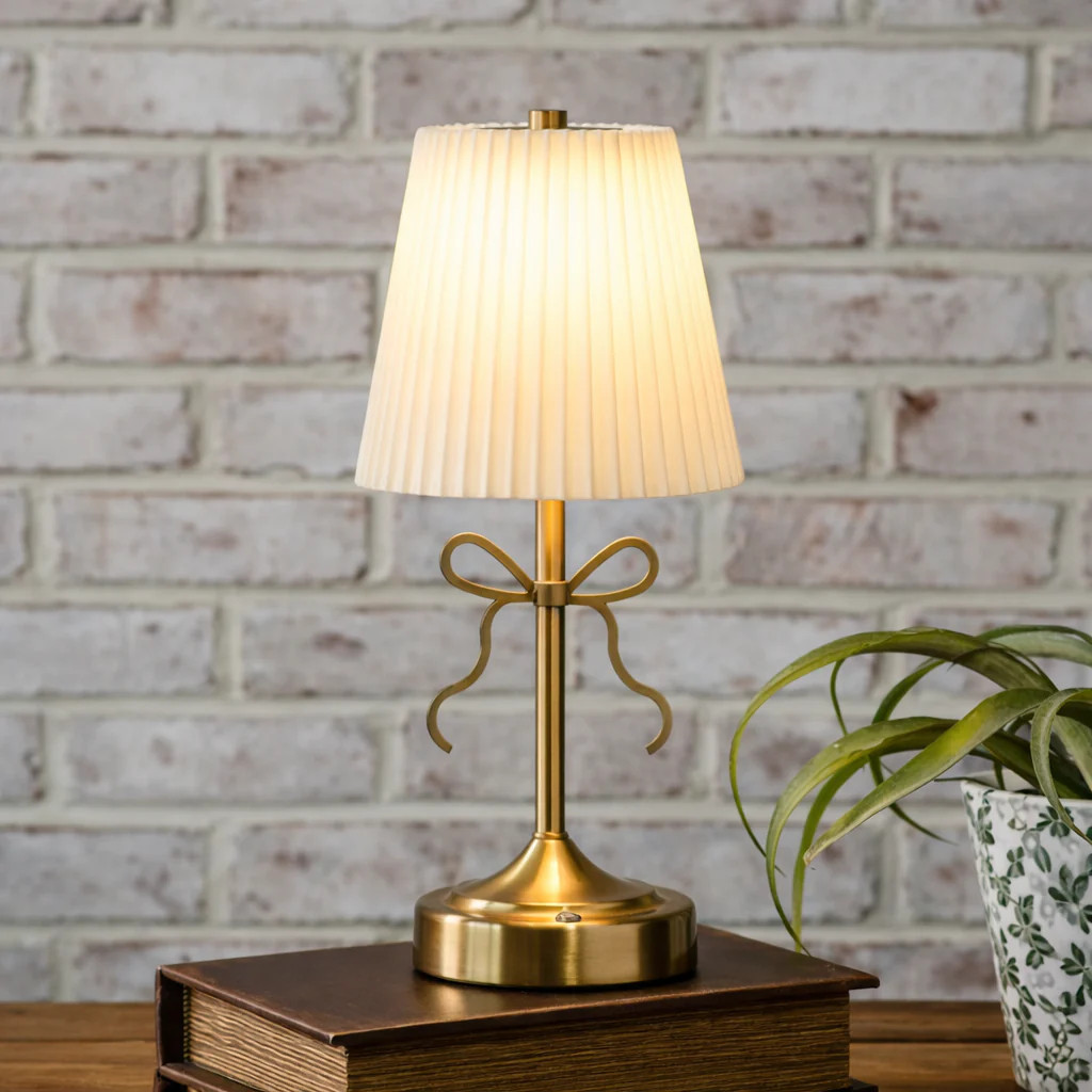 LED Lamp - Gold Bow Accent LED Lamp | River Chic Designs