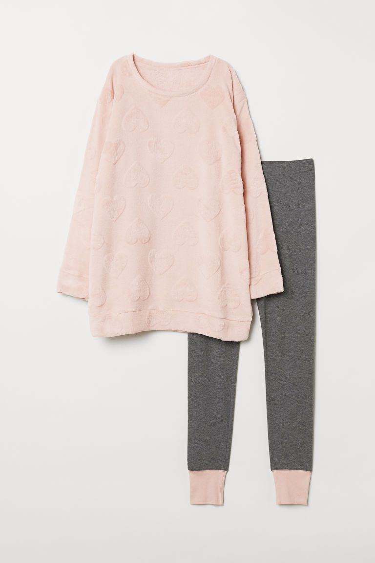 H & M - Pajama Top and Leggings - Pink | H&M (US + CA)