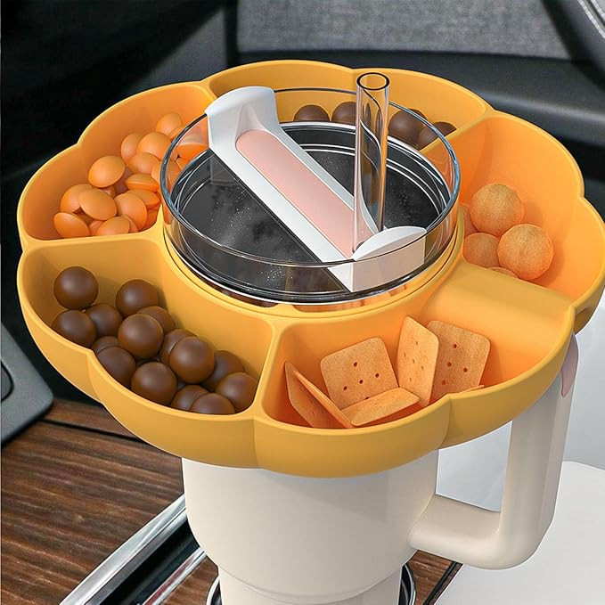 Snack Bowl for Stanley 40 oz Tumbler with Handle,Reusable Divided Tray Platter Food Storage Conta... | Amazon (US)