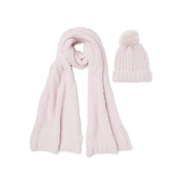 Time and Tru Adult Women's Ribbed Beanie and Scarf Set, 2-Piece - Walmart.com | Walmart (US)