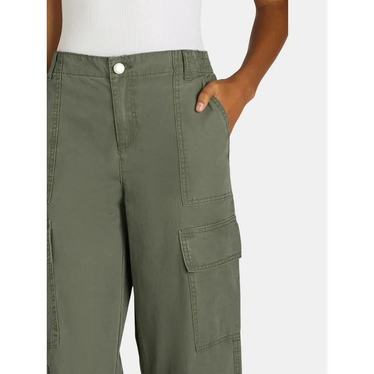 No Boundaries Canvas Cargo Pants, Women's and Women’s Plus - Walmart.com | Walmart (US)